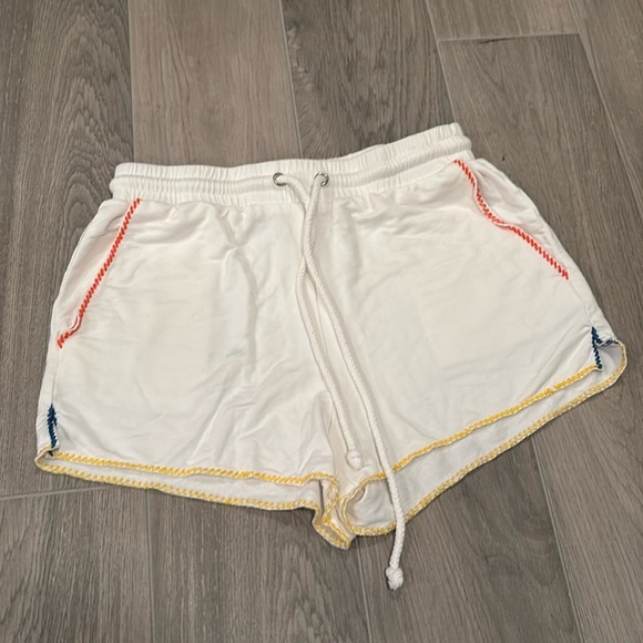 Sunday Steven’s Women’s White Shorts With Colorful Stitching Size S - Picture 1 of 4